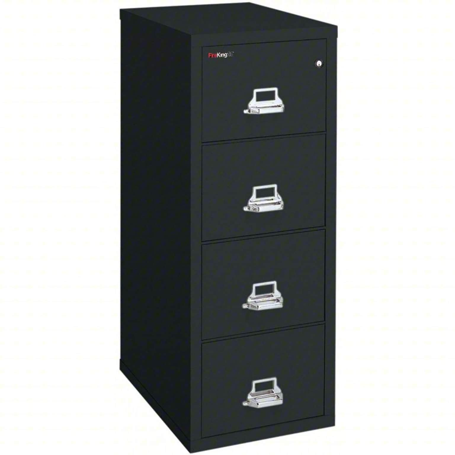 Quill Brand® 4-Drawer Fireproof Vertical File, Letter, Black, 25D  (Q254LTRBK)