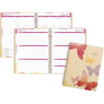 2027 AT-A-GLANCE Watercolors 8.5 x 11 Weekly & Monthly Planner, Paper Cover, Multicolor (791-905G-27)