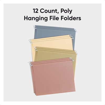Smead Standard Hanging File Folder, 5-Tab, Letter, Assorted Colors, 12/Pack (10524)