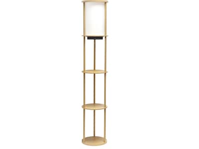 Simple Designs 62.5 Matte Tan Floor Lamp with Cylindrical Shade (LF2010-TAN)