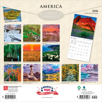 2026 BrownTrout America 12 x 12 Monthly Wall Calendar (9798330702077)