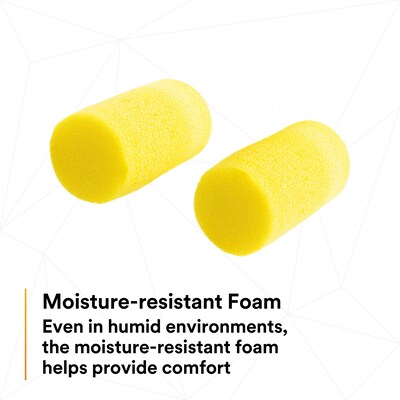 3M E-A-R Classic Uncorded Earplugs, 33 dB, Yellow, 200/Box (310-1101)
