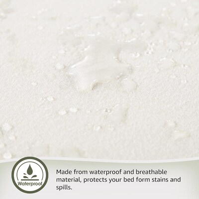Whisper Organics Waterproof Pique Textured Mattress Protector, GOTS Certified Cotton, Queen, White (WSOR-WMPTWQU)
