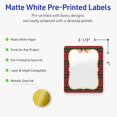 Avery Rectangle Multipurpose Labels, 4 x 3-1/3, White, 40/Pack (19479370507)