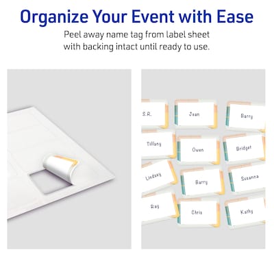 Avery Rectangle Laser/Inkjet Multipurpose Labels, 2-1/3" x 3-3/8", White, 80/Pack (19479371110)