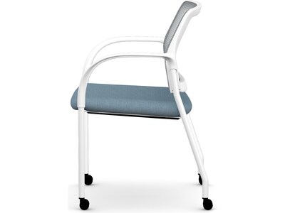 HON Ignition Fabric/Mesh Multipurpose Stacking Chair, Carolina/Designer White (HIGS6.F.H.IF.HAML21.PK7)