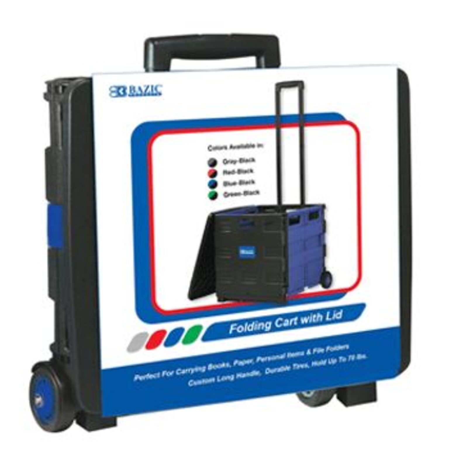 Bazic DDI Plastic/Poly Mobile Utility Cart, Blue (BAZ2197)