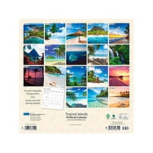 2023-2024 Plato Tropical Islands 12 x 12 Academic & Calendar Monthly Wall Calendar (9781975467210)