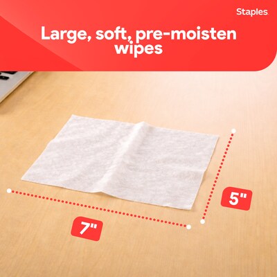 Staples Screen Cleaning Wipes, 100/Tub, 2 /Pack (ST61848)