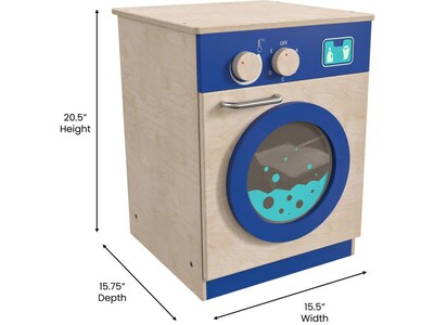 Flash Furniture Bright Beginnings Kids' Washing Machine with Integrated Storage, Brown/Blue (MK-ME03546-GG)