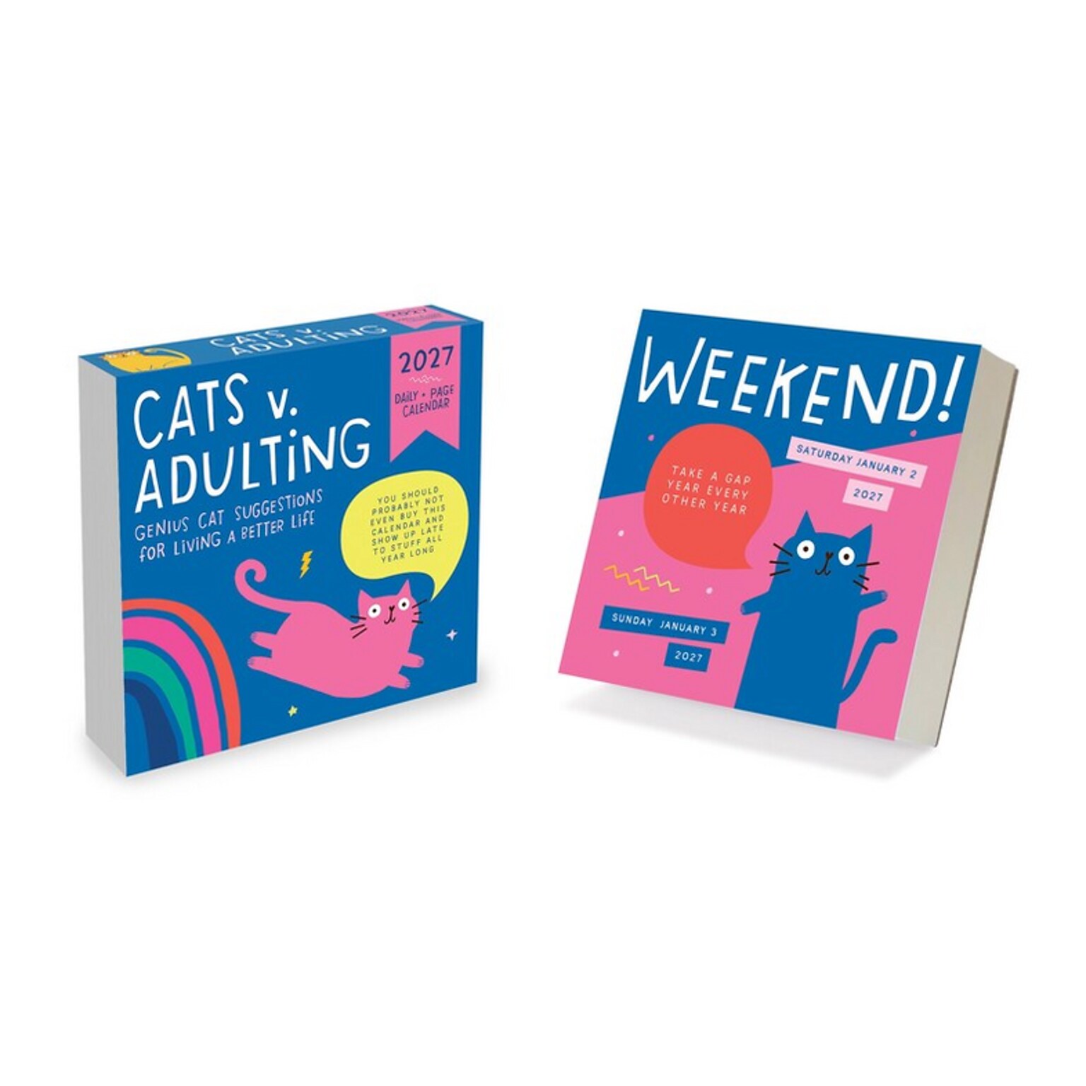 2027 TF Publishing Cats vs 5.25 x 5.25 Daily Day-to-Day Calendar, Multicolored (27-3016)