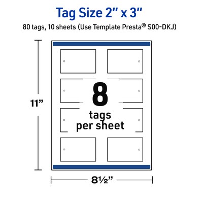 Avery 3" Blank Price & Merchandise Tags, White, 80/Carton (S00-DKJ-PRMWT10)