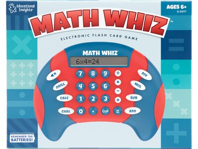 Educational Insights Math Whiz Electronic Flash Card Game, Red/Blue (8897)