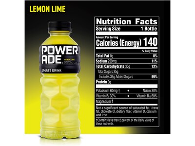 Powerade Lemon Lime Sports Drink, 20 oz., 24 Bottles/Pack (049000003697)