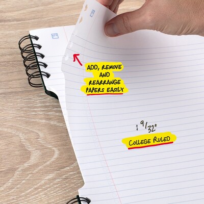 Five Star Reusable Notebook Plus Study App, College Ruled, 8.5" x 11", Black (820476A)