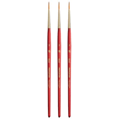 Princeton Heritage Short Handle Watercolor Synthetic Round Brush, 3/Pack (PBXP4050R2-3)