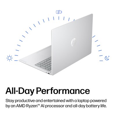 HP OmniBook 3 16" Laptop, Copilot+ PC, AMD Ryzen AI 7 445, 16GB RAM, 512GB SSD, +19 Hour Battery, Windows 11 Home
