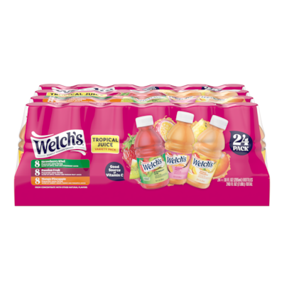 Welchs Tropical Juice Variety Pack, 10 oz., 24 Bottles/Carton (WEL30347)