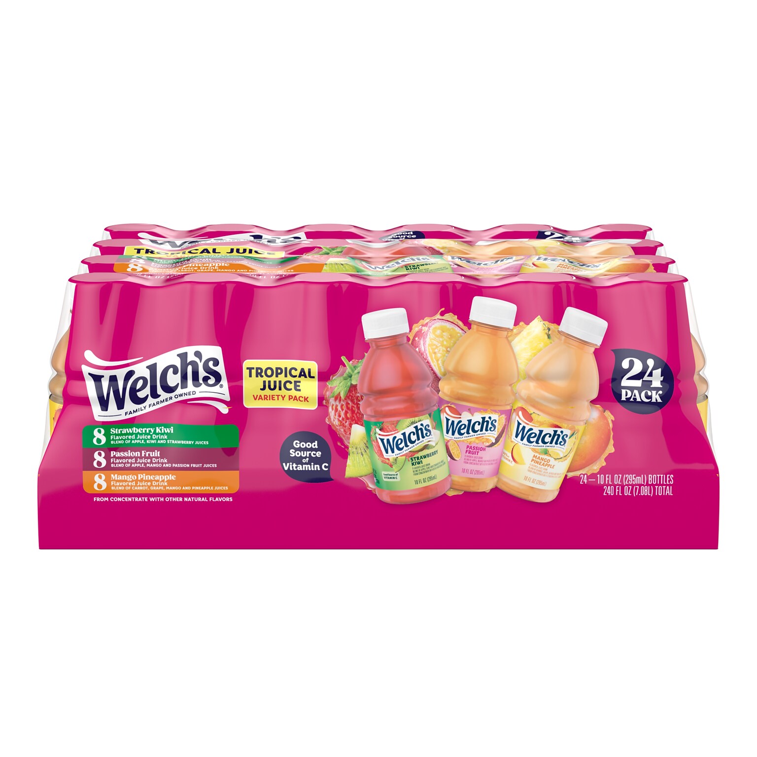 Welchs Tropical Juice Variety Pack, 10 oz., 24 Bottles/Carton (WEL30347)