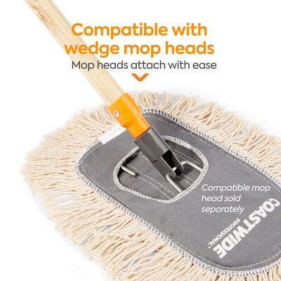 Coastwide Professional™ 53" Wedge Dust Mop Frame and Handle, Wood (CW56768)