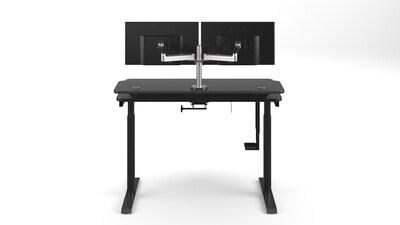 VersaDesk PowerLift Split-Level 48"W Electric Rectangular Adjustable Standing Desk, Black (PL2SD4830-BB)
