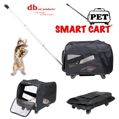 Dbest Smart Cart Pet Carrier with Wheels, Black (08-043)