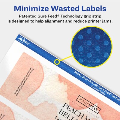 Avery Laser/Inkjet Rectangle Multipurpose Labels, 2" x 7", Clear, 400/Box (94243)