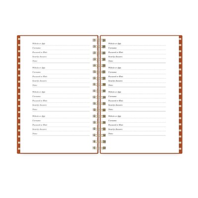 Blue Sky Bespoke Passwords Composition Notebook, 4" x 6" , Terracotta Orange (158226)