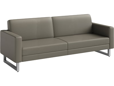 Safco Mirella 77 Vinyl Lounge Sofa, Gray (1730MRL2SLVGR)