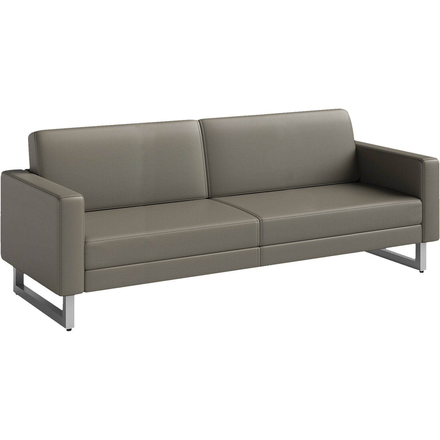 Safco Mirella 77 Vinyl Lounge Sofa, Gray (1730MRL2SLVGR)