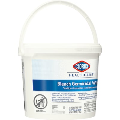 Clorox Healthcare Disinfecting Wipes, 110 Wipes/Container, 2/Carton (30358CT)