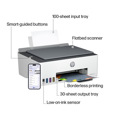 HP Smart Tank 5101 Wireless Color Inkjet Printer, All-In-One Supertank, Print, Scan, Copy (1F3Y0A#B1H)