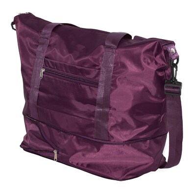 Nicci Polyester Travel Duffel Expandable Bag, Deep Purple (CBM10003-DPUR)