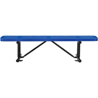 Global Industrial 6 Outdoor Steel Flat Bench, Perforated Metal, Blue (262075BL)