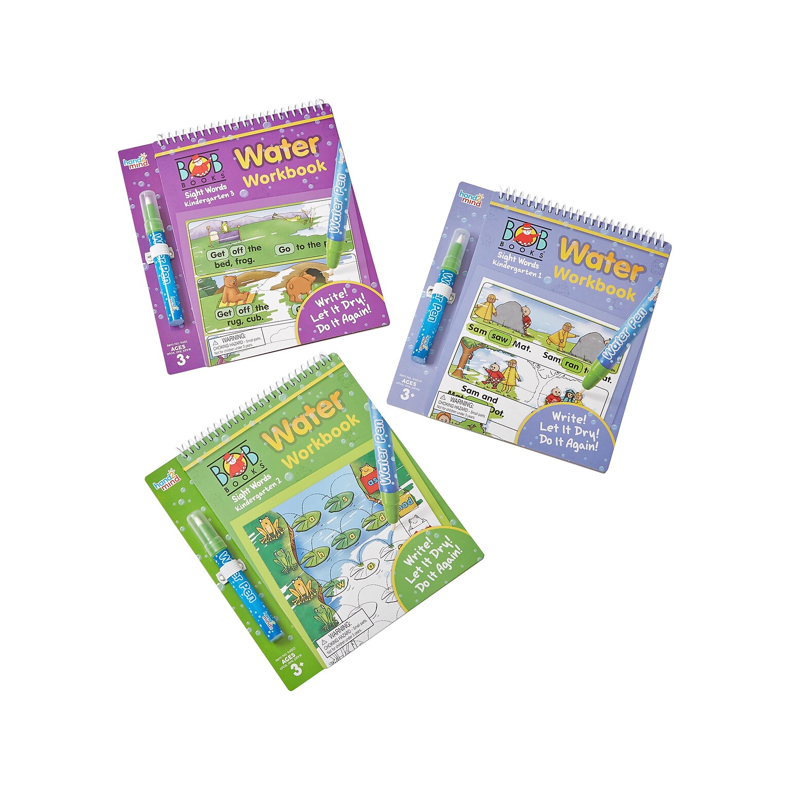 hand2mind Bob Books Sight Words Water Workbooks, 3/Set (94481)