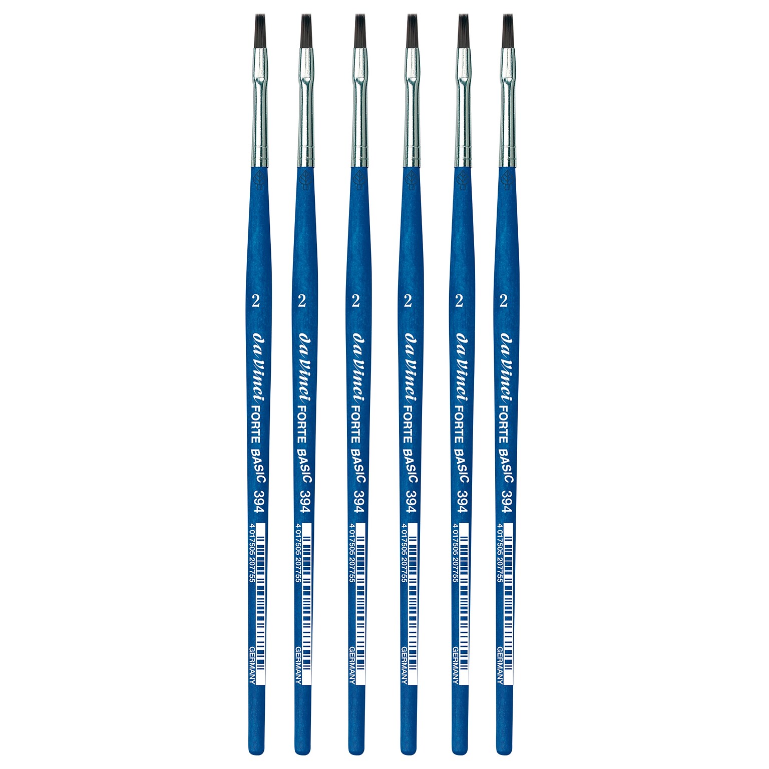 da Vinci FORTE BASIC Acrylic Synthetic Student Flat Brush, 6 /Pack (DVXVA3942-6)