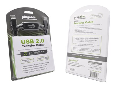 Plugable 6' USB 2.0 Windows Transfer Cable, Black (USB-EASY-TRAN)