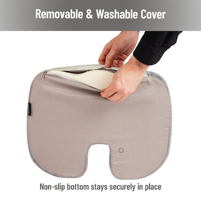 Mind Reader Memory Foam Office Chair Ergonomic Orthopedic Cushion, Gray (SEACUSH-GRY)