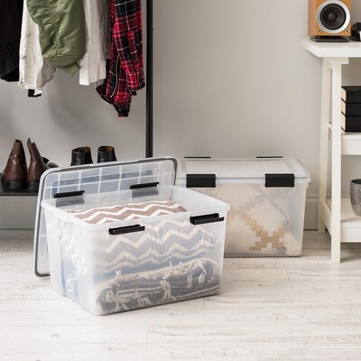 Iris WeatherPro 46 Qt. Latch Lid Storage Bin, Clear, Each (110455)
