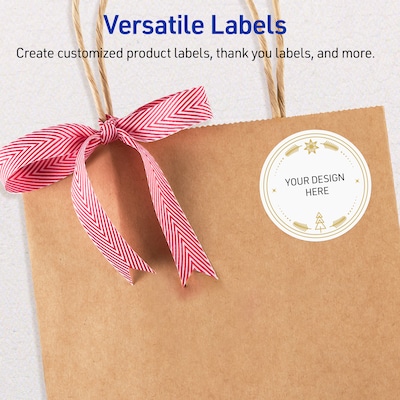 Avery Circle Multipurpose Labels, 2" Dia., White, 120/Pack (19479370635)