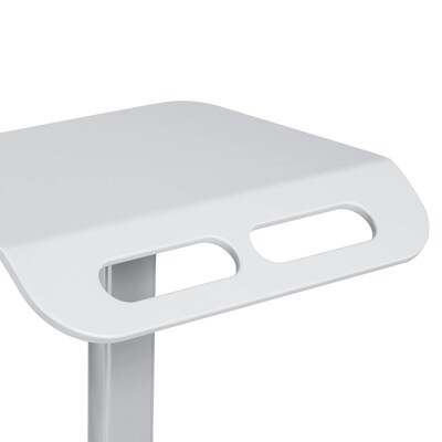 Luxor Vitalize Mobile 4-Wheel Healthcare Laptop Cart with Storage and Glove Dispenser Compartment, White (MCWS001)