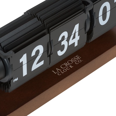 La Crosse Clock Rollins Mechanical Black Flip Analog Quartz Tabletop Clock (536-526B)