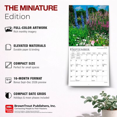 2027 BrownTrout Gardens 7" x 7" Monthly Wall Calendar, Assorted Colors (9798330709571)