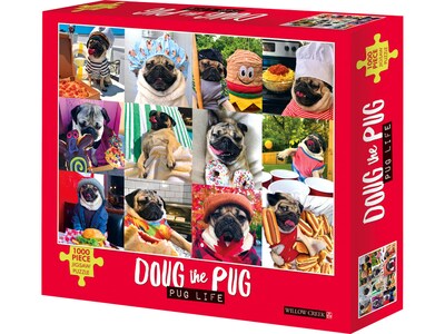 Willow Creek Doug the Pug: Pug Life 1000-Piece Jigsaw Puzzle (48185)