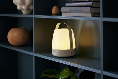 Kooduu Lite Up Play Mini 11.75" LED Speaker Lamp with USB Port, Sand (1202-12)