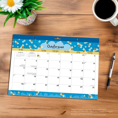 2026-2027 Plato Busy Bees 14" x 10" Academic Monthly Desk Pad Calendar (9798330708116)