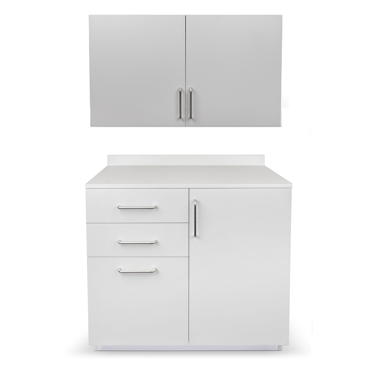 Viva Comfort 36 H x 36 W Exam Room Medical Cabinet and 36 W Wall Cabinet, 3 Drawers, Gray (90236NS-GRY-WAL)