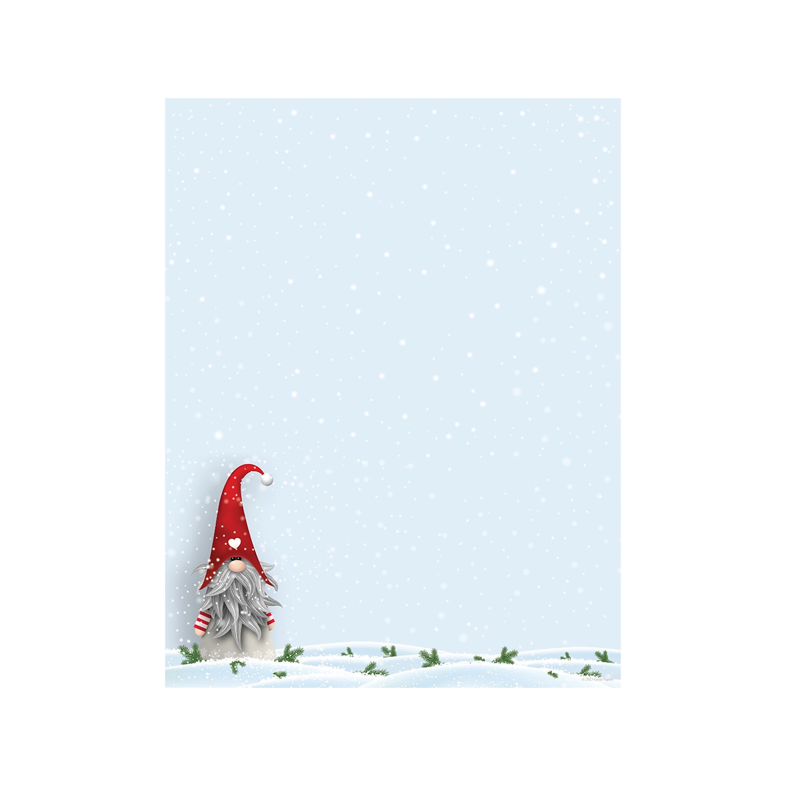Great Papers Snow Gnome Holiday Letterhead, Multicolor, 25/Pack (2023041)