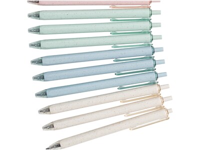 U Brands U-Eco Pastel Speckle Retractable Gel Pens, Fine Point, Black Ink, 12/Pack (3142U01-24)