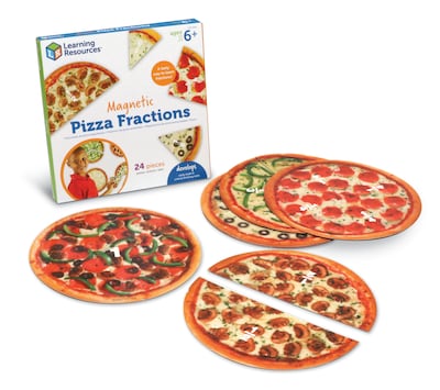 Learning Resources Magnetic Pizza Fraction Set, 6 Pieces (LER5062)